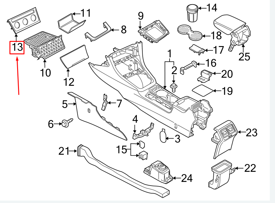 NEW VW GOLF VII 5G MK7 CENTER CONSOLE PANEL TRIM 5GM863041CKK ORIGINAL