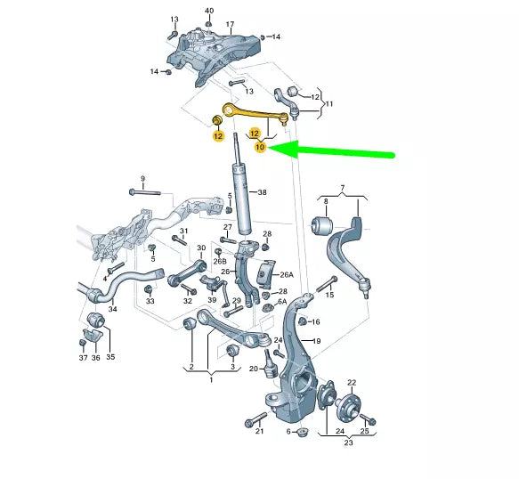 NEW AUDI A6 C7 FRONT SUSPENSION RIGHT UPPER CONTROL ARM GUIDE 8K0407506R
