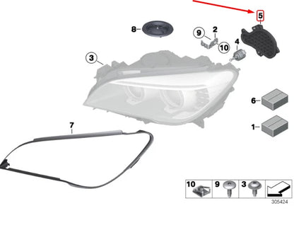 NEW BMW 7 F01 FRONT RIGHT HEADLIGHT COVER 63117345592 7345592 ORIGINAL