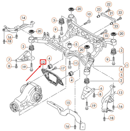NEW AUDI A4 B8 REAR DIFFERENTIAL BRACKET 8K0599287J ORIGINAL