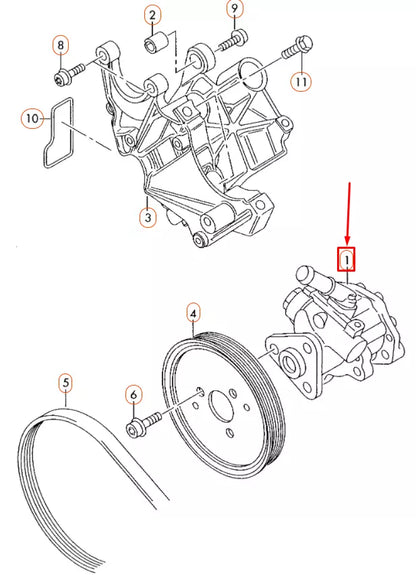 NEW AUDI A8 D4 4H POWER STEERING PUMP 7L8422154J ORIGINAL
