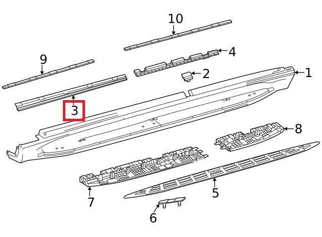 NEW MERCEDES-BENZ GLE W167 FRONT RIGHT SIDE SKIRT BRACKET A1676988101 ORIGINAL