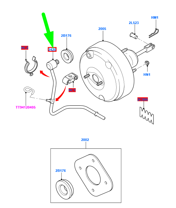 new ford transit mk3 brake booster vacuum tube lhd 1479728 6c11-2a152-dc
