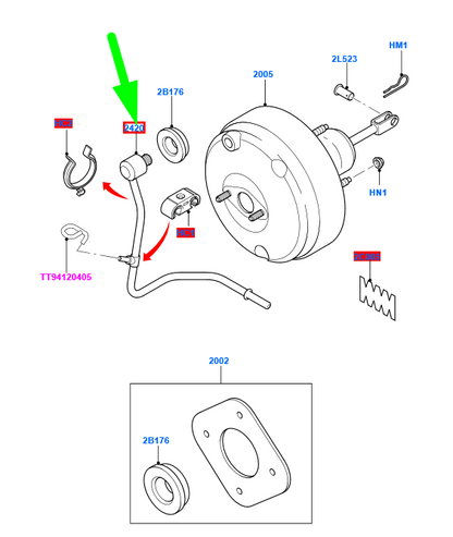 new ford transit mk3 brake booster vacuum tube lhd 1479728 6c11-2a152-dc