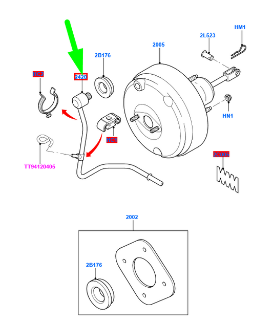 new ford transit mk3 brake booster vacuum tube lhd 1479728 6c11-2a152-dc