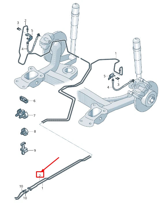 NEW VW T-ROC A1 BRAKE LINE FROM CONNECT PIECE TO BRAKE HOSE 5Q0614742AB