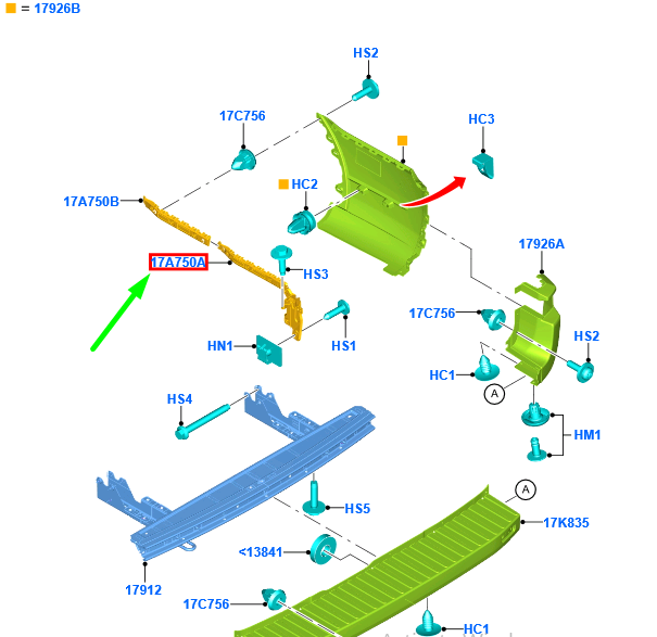 new ford transit mk4 rear right bumper bracket bk31-17a881-ce 1848024 original