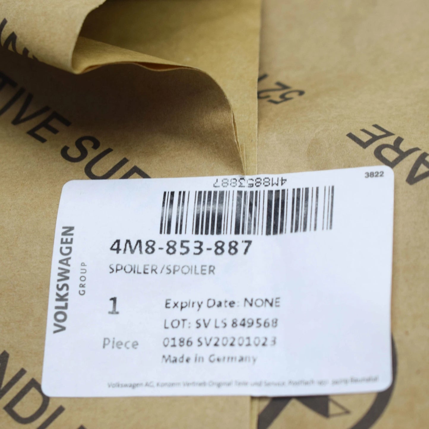 NEW AUDI Q8 4MN FRONT LEFT EXTERIOR SPOILER 4M8853887B ORIGINAL