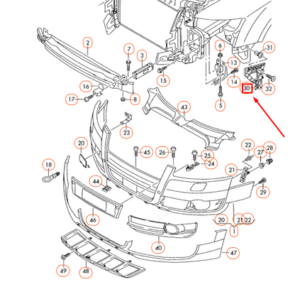 NEW AUDI A6 ALLROAD QUATTRO C6 FRONT RIGHT BUMPER BRACKET 4F0807228B ORIGINAL