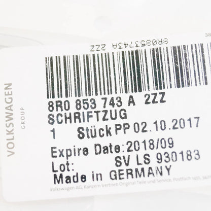 NEW AUDI Q5 8R REAR TAILGATE 2.0T BADGE 8R0853743A2ZZ