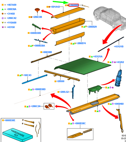 new ford ranger t6 mk1 tonneau cover edge protector 1922741 original