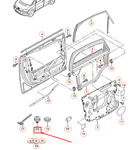 new audi a2 8z front door trim panel clip 8z0868243 original