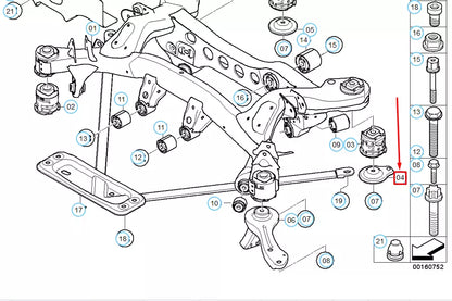 NEW BMW 1 E81 REAR AXLE CARRIER STOPPER 33306778328 6778328 ORIGINAL