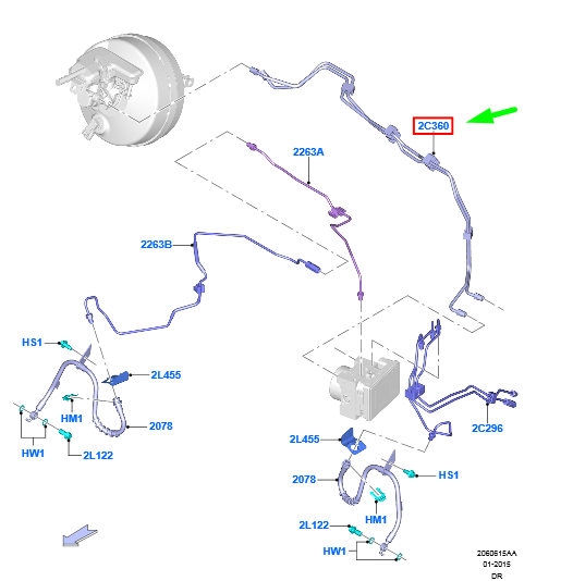 new ford galaxy mk3 front brake tube assy rhd 1903268 original