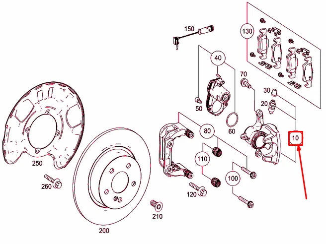 NEW MERCEDES-BENZ ML W166 REAR LEFT PISTON HOUSING A1664230581 ORIGINAL