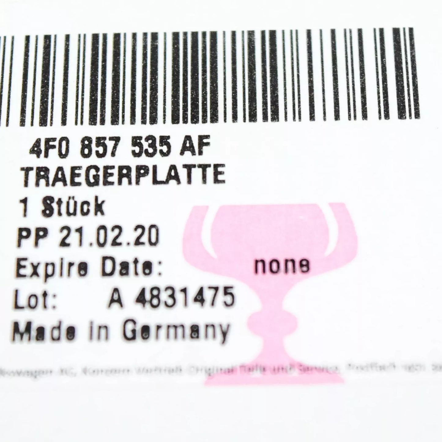 NEW AUDI A3 8P FRONT LEFT DOOR MIRROR GLASS WITH PLATE 4F0857535AF