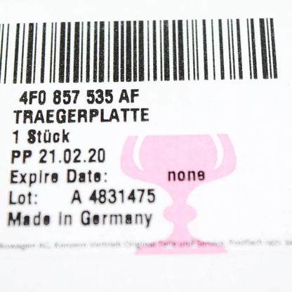 NEW AUDI A3 8P FRONT LEFT DOOR MIRROR GLASS WITH PLATE 4F0857535AF