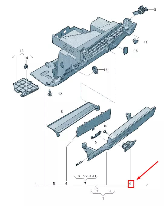 NEW AUDI Q3 F3 GLOVE BOX CATCH RHD 83C8571316PS
