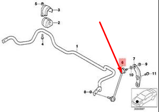 new bmw m5 e39 front sway bar stabilizer tie rod 31351095664 1095664 original