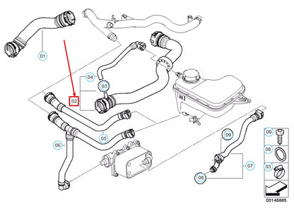 NEW BMW X3 E83 RADIATOR COOLING HOSE 11533401058 3401058 ORIGINAL