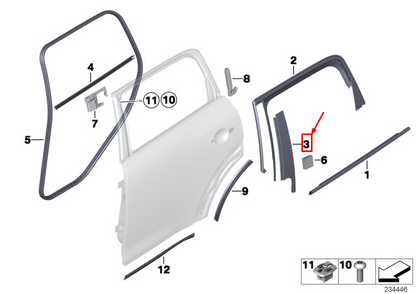 new mini countryman r60 rear left door column b cover 51359800619 original