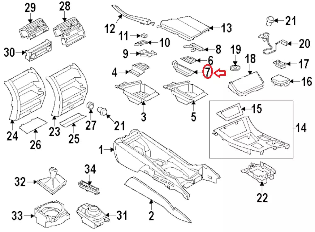 NEW BMW 5 F10 ODDMENTS TRAY 51169206734 ORIGINAL