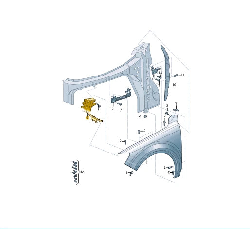 NEW AUDI Q7 4M FRONT LEFT FENDER WING HOLDER BRACE 4M0821131F