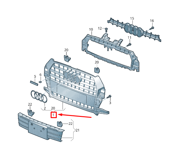 new audi q3 8u radiator grille 8u0853651t vmz 8u0853651tvmz original