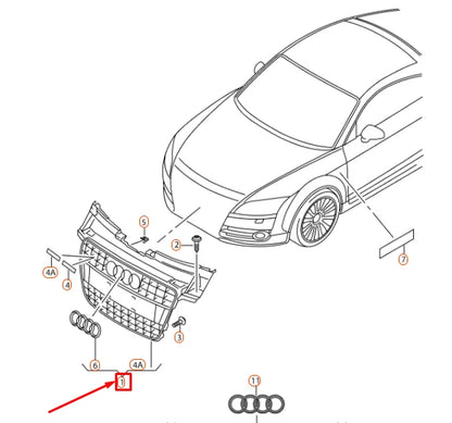 NEW AUDI TT 8J RADIATOR GRILLE 8J0853651A1QP