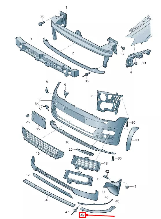 NEW VW GOLF VII 5G MK7 FRONT RIGHT LOWER BUMPER SPOILER 5G0805904F041 ORIGINAL