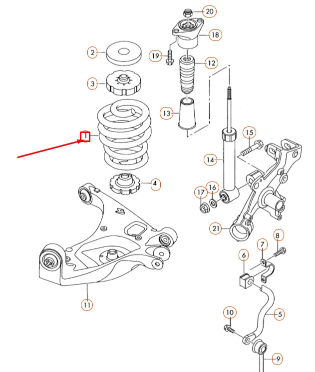 NEW AUDI A4 B7 REAR COIL SPRING 8E0511115FN ORIGINAL