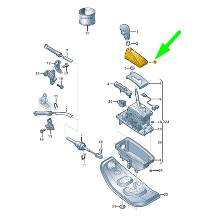 NEW AUDI A6 C6 GEAR SHIFT LEVER LEATHER TRIM RHD 4F2713118A73G