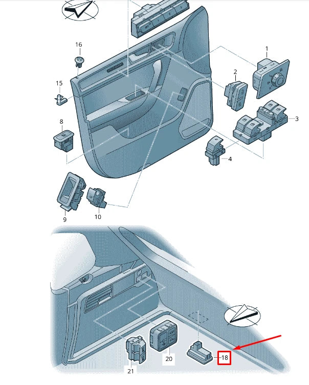 NEW VW TOUAREG 7P MK2 REAR LID ACTUATION PUSH BUTTON 7L6959520C20H