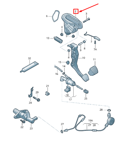 NEW VW TOURAN 1T CLUTCH PEDAL BRACKET 1K0721373N ORIGINAL