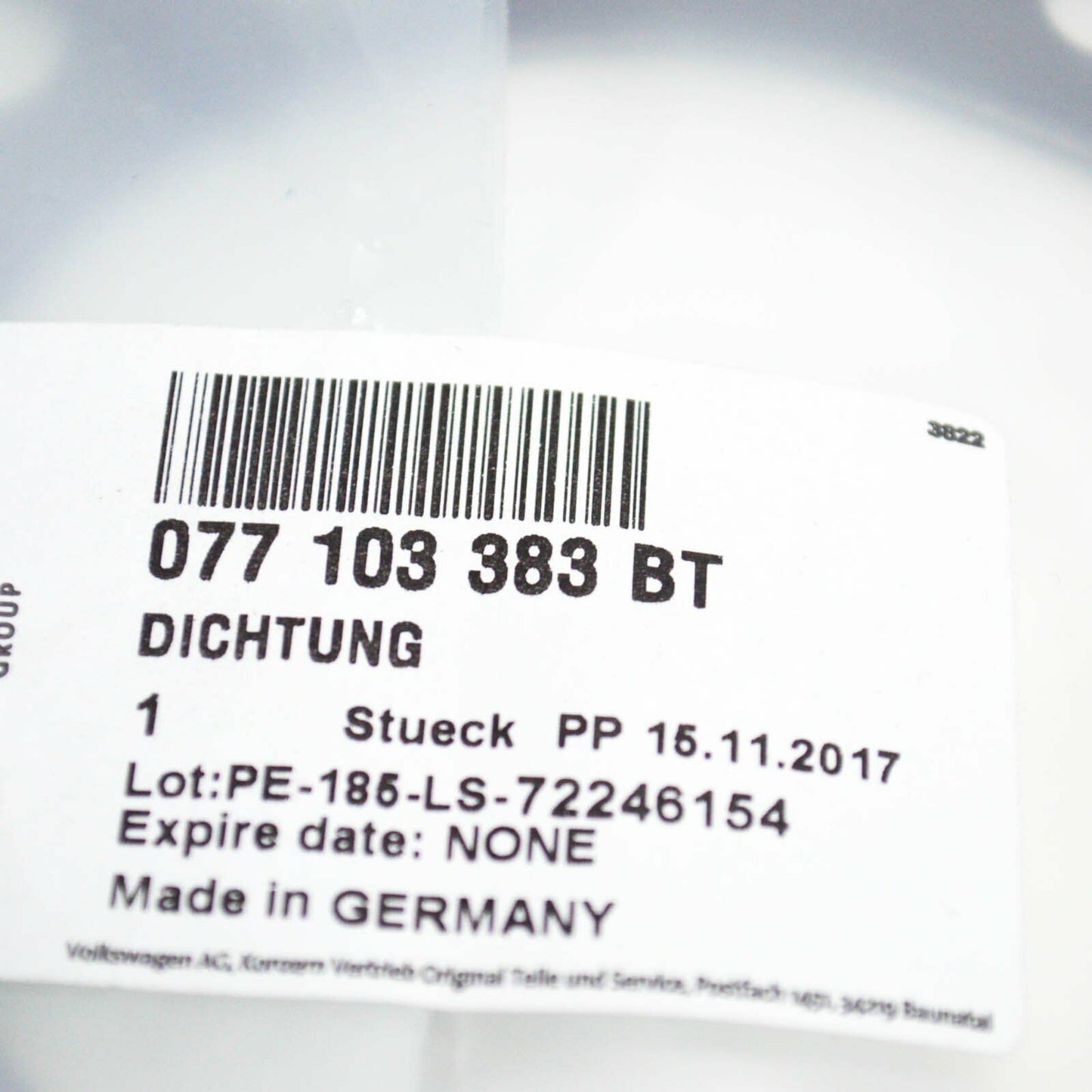 NEW AUDI A8 D3 CYLINDER HEAD GASKET - CYLINDERS 5-8 077103383BT ORIGINAL