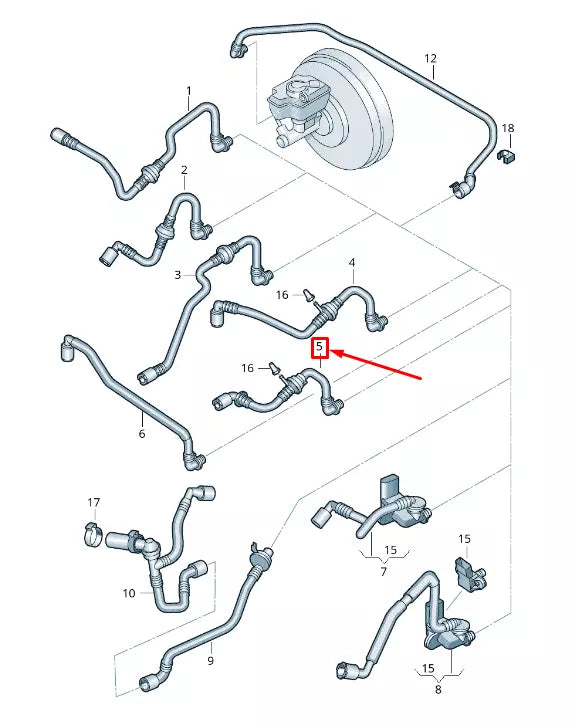 NEW VW PASSAT B6 3C BRAKE VACUUM LINE 3C0612041BD ORIGINAL