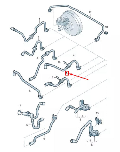 NEW VW PASSAT B6 3C BRAKE VACUUM LINE 3C0612041BD ORIGINAL