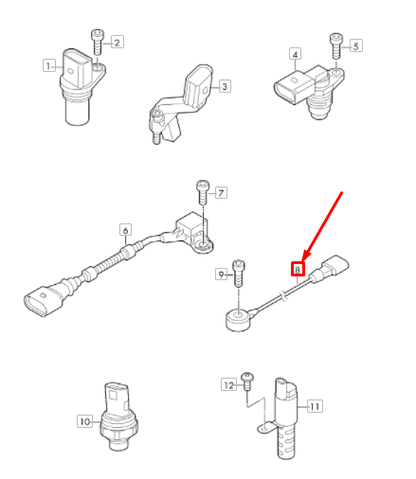 NEW AUDI A6 C7 ENGINE DETONATION KNOCK SENSOR CYL. 1-3 06E905377J ORIGINAL
