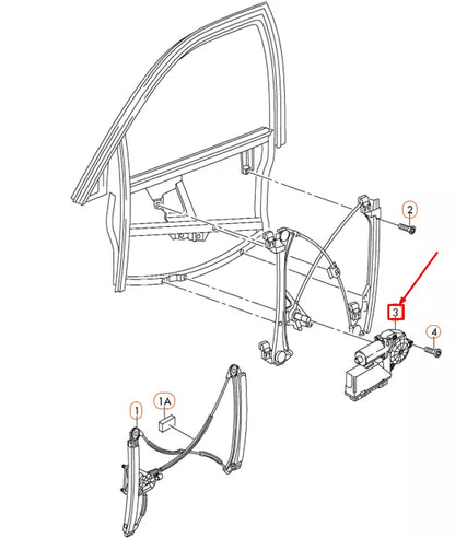 NEW AUDI A3 8P FRONT LEFT DOOR WINDOW REGULATOR MOTOR LHD 8P0959801G ORIGINAL