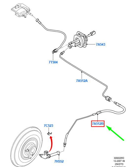 new ford focus mk2 clutch tube assy 1424343 3m51-7k590-hd original