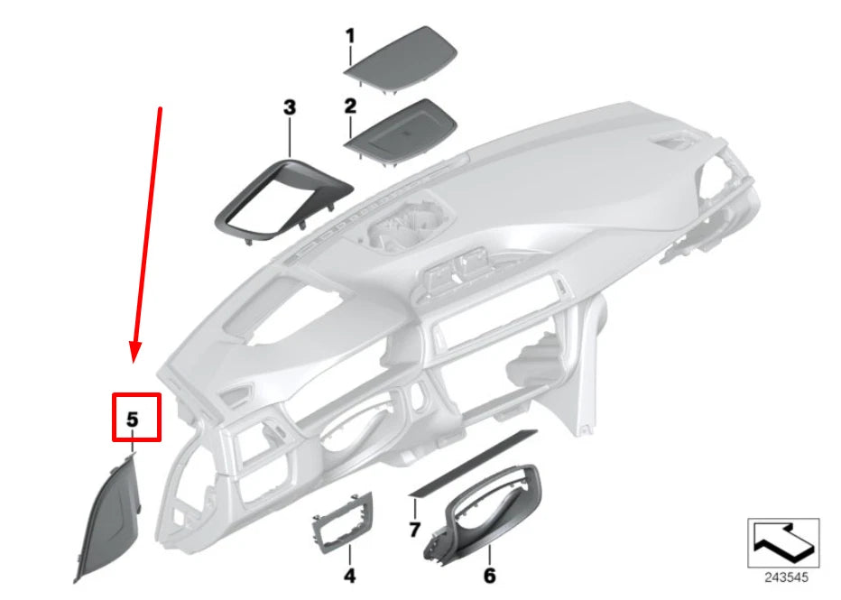 NEW BMW 4 COUPE F32, F82 DASHBOARD TRIM PANEL 51458064254 8064254 ORIGINAL