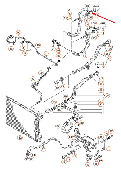 NEW AUDI Q3 8U HEATER HOSE CONNECTOR 1K0122291C ORIGINAL
