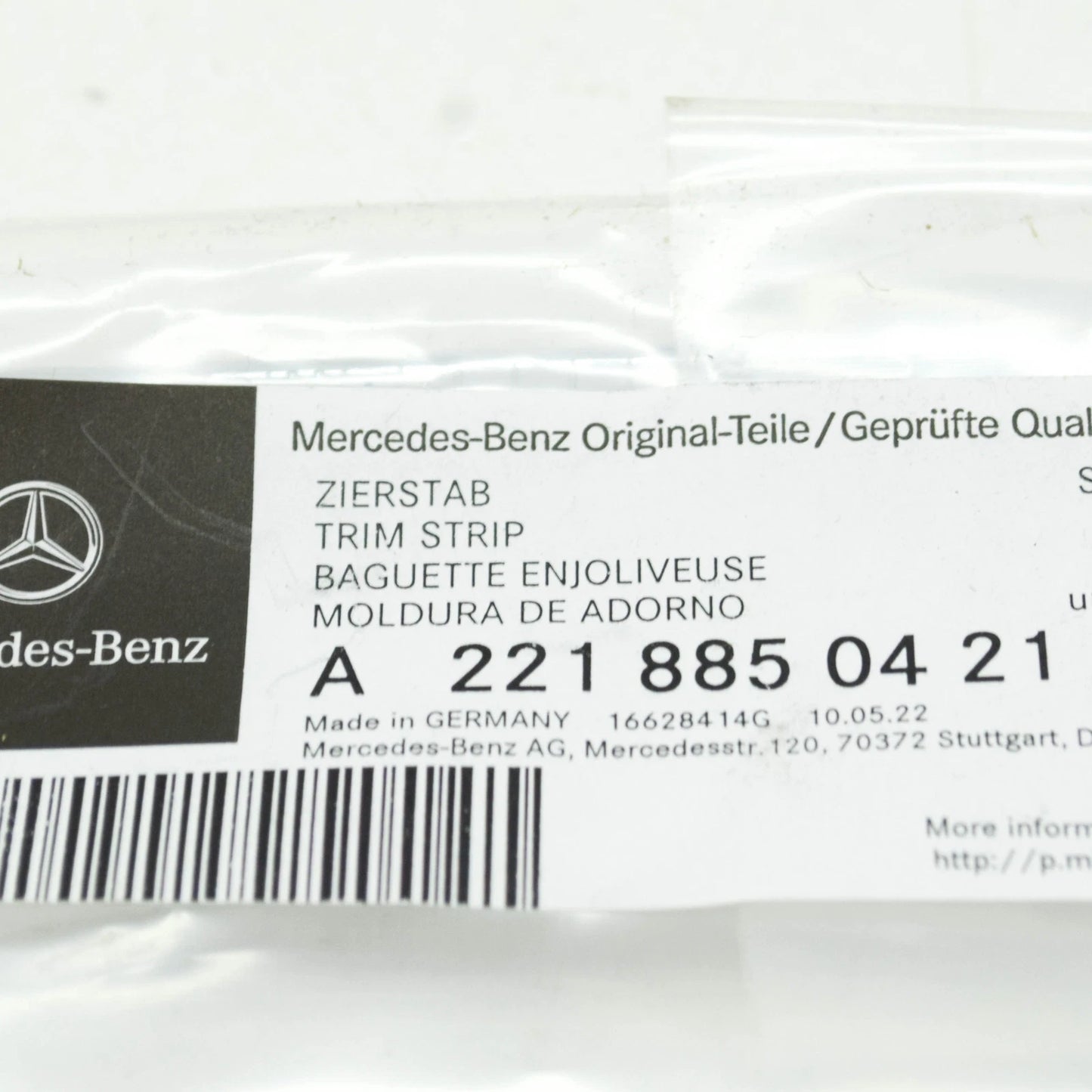 NEW MERCEDES-BENZ S-CLASS W221 REAR BUMPER RIGHT TRIM STRIP A2218850421 ORIGINAL