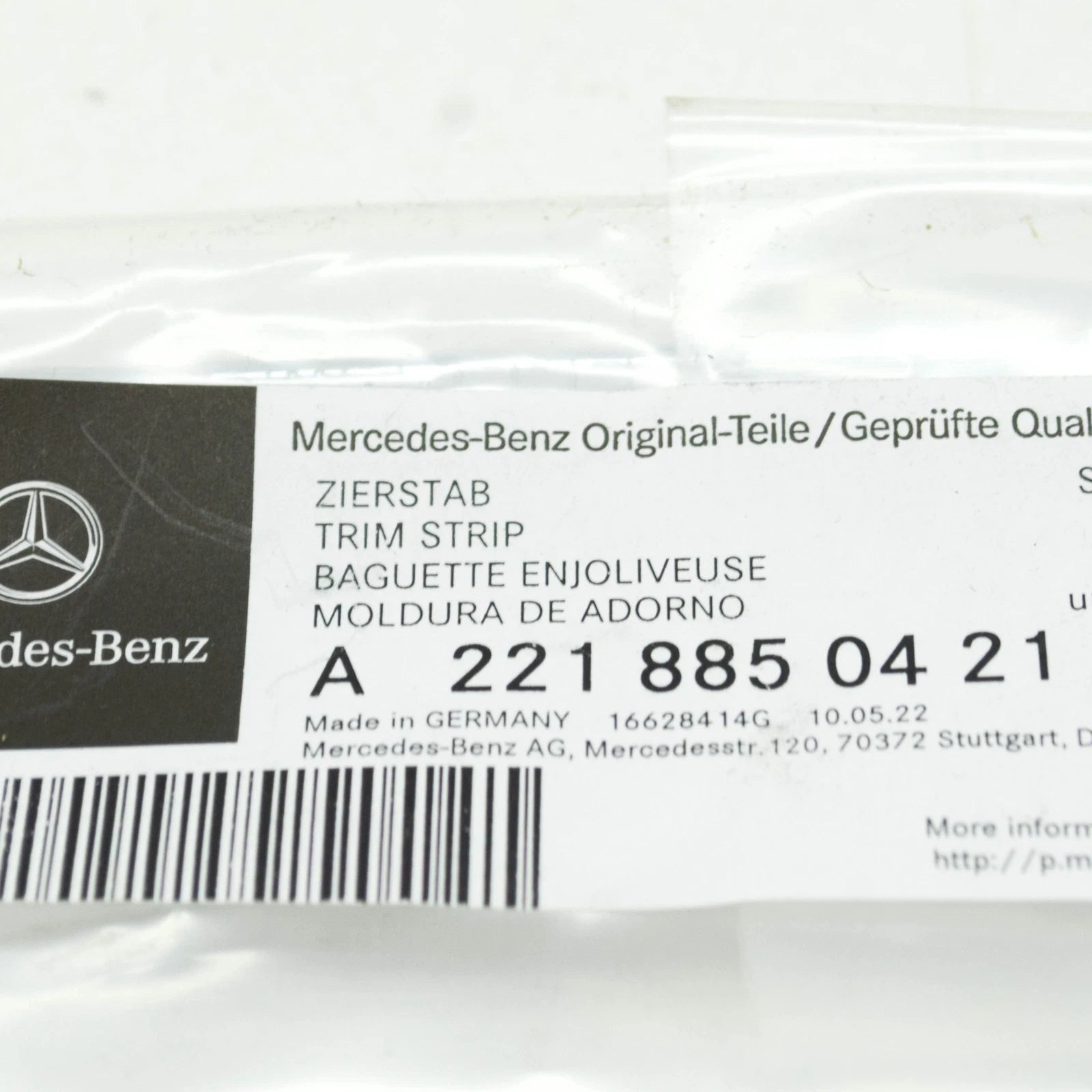 NEW MERCEDES-BENZ S-CLASS W221 REAR BUMPER RIGHT TRIM STRIP A2218850421 ORIGINAL