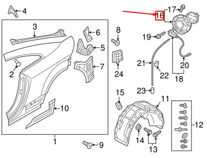 NEW AUDI TT FV MK3 REAR FUEL TANK FILLER DOOR 8S0809857E3Q7 ORIGINAL