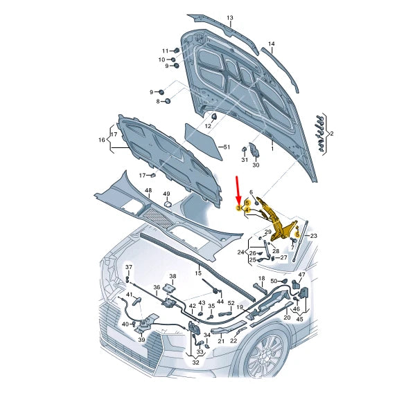 NEW AUDI A5 8W6 LEFT ENGINE HOOD LID HINGE 8W6823301E
