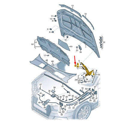 NEW AUDI A5 8W6 LEFT ENGINE HOOD LID HINGE 8W6823301E