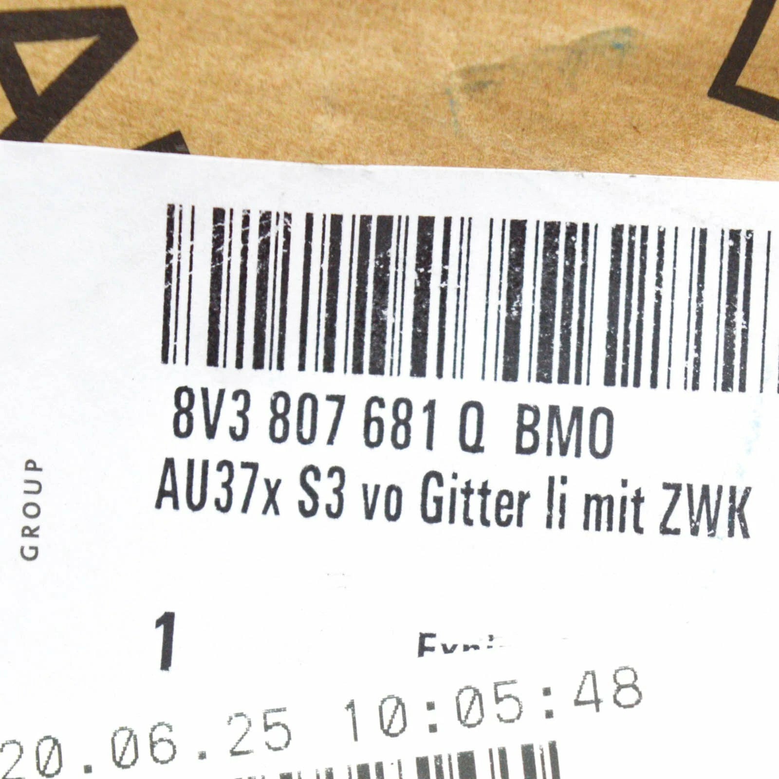 NEW AUDI A3 PA FRONT BUMPER LEFT SIDE GRILLE 8V3807681Q BMO 2013