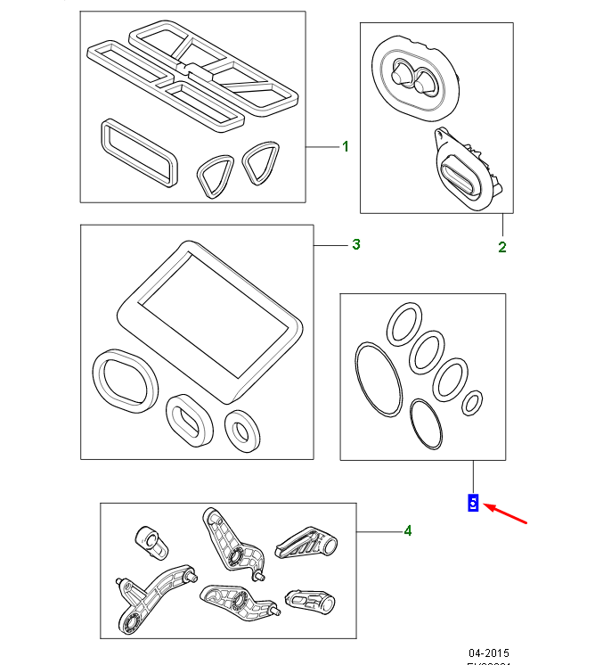 new jaguar f-pace x761 ac/heater assembly o-ring kit t2h8166 original