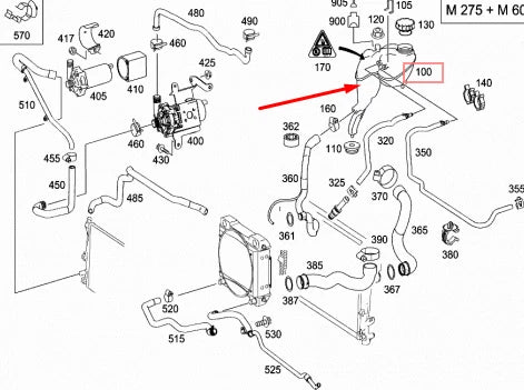 NEW MERCEDES-BENZ S-CLASS W221 EXPANSION COOLANT TANK A2215000349